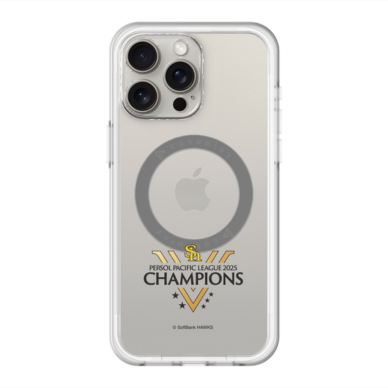 スリムプロテクションプレミアムケース with MagSafe［ 福岡ソフトバンクホークス - PERSOL PACIFIC LEAGUE 2025 CHAMOIONS ロゴ - クリア ］