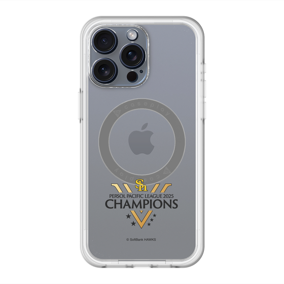 スリムプロテクションプレミアムケース with MagSafe［ 福岡ソフトバンクホークス - PERSOL PACIFIC LEAGUE 2025 CHAMOIONS ロゴ - クリア ］