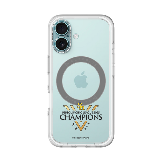 スリムプロテクションプレミアムケース with MagSafe［ 福岡ソフトバンクホークス - PERSOL PACIFIC LEAGUE 2025 CHAMOIONS ロゴ - クリア ］