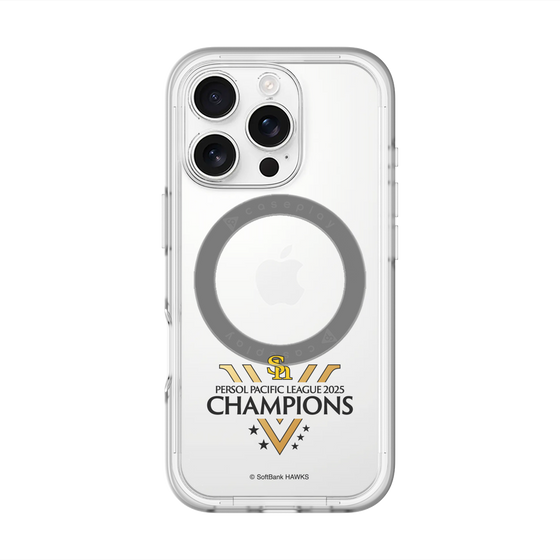 スリムプロテクションプレミアムケース with MagSafe［ 福岡ソフトバンクホークス - PERSOL PACIFIC LEAGUE 2025 CHAMOIONS ロゴ - クリア ］