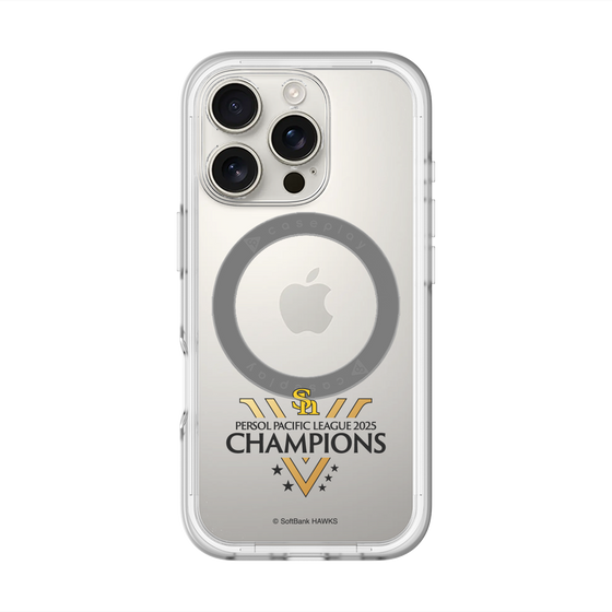 スリムプロテクションプレミアムケース with MagSafe［ 福岡ソフトバンクホークス - PERSOL PACIFIC LEAGUE 2025 CHAMOIONS ロゴ - クリア ］