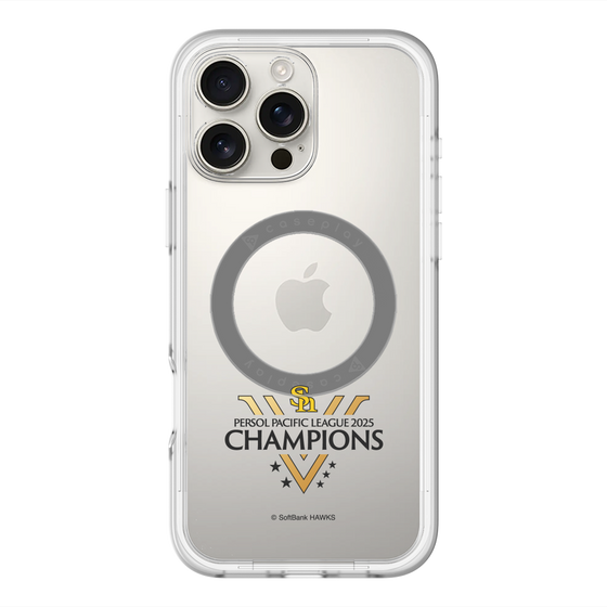 スリムプロテクションプレミアムケース with MagSafe［ 福岡ソフトバンクホークス - PERSOL PACIFIC LEAGUE 2025 CHAMOIONS ロゴ - クリア ］