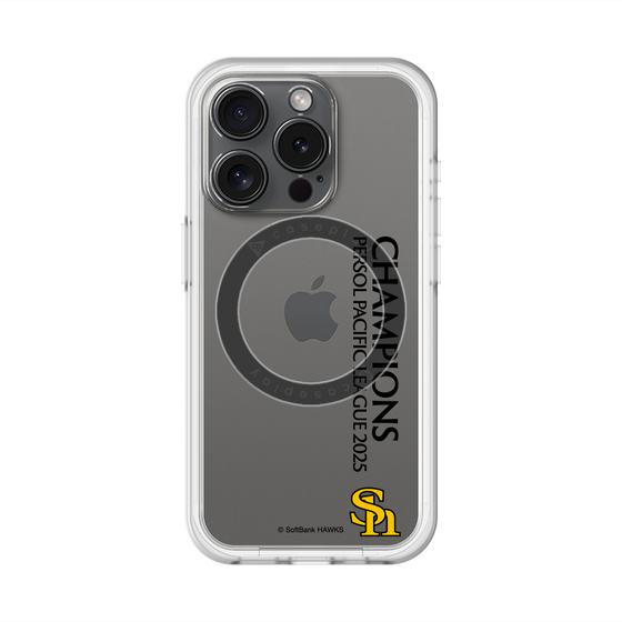 スリムプロテクションプレミアムケース with MagSafe［ 福岡ソフトバンクホークス - PERSOL PACIFIC LEAGUE 2025 CHAMOIONS - 縦ロゴ ］
