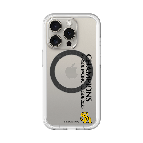 スリムプロテクションプレミアムケース with MagSafe［ 福岡ソフトバンクホークス - PERSOL PACIFIC LEAGUE 2025 CHAMOIONS - 縦ロゴ ］