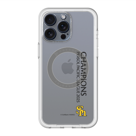 スリムプロテクションプレミアムケース with MagSafe［ 福岡ソフトバンクホークス - PERSOL PACIFIC LEAGUE 2025 CHAMOIONS - 縦ロゴ ］