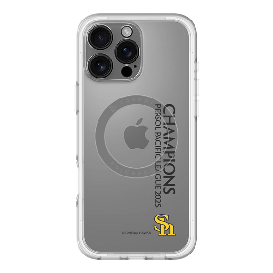 スリムプロテクションプレミアムケース with MagSafe［ 福岡ソフトバンクホークス - PERSOL PACIFIC LEAGUE 2025 CHAMOIONS - 縦ロゴ ］