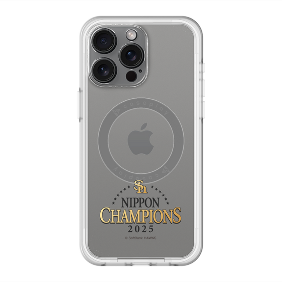 スリムプロテクションプレミアムケース with MagSafe［ 福岡ソフトバンクホークス - NIPPON CHAMPIONS 2025 ロゴ - クリア ］