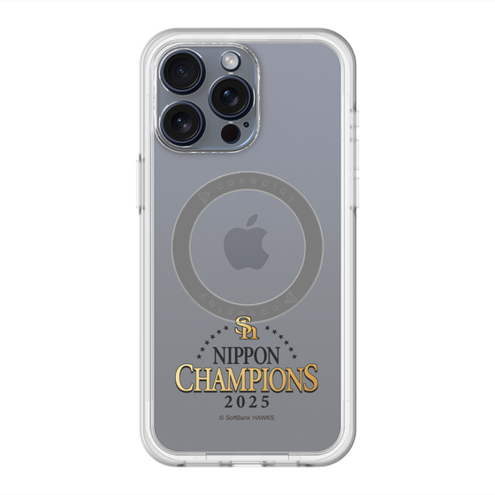 スリムプロテクションプレミアムケース with MagSafe［ 福岡ソフトバンクホークス - NIPPON CHAMPIONS 2025 ロゴ - クリア ］