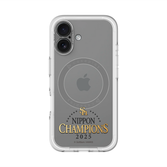 スリムプロテクションプレミアムケース with MagSafe［ 福岡ソフトバンクホークス - NIPPON CHAMPIONS 2025 ロゴ - クリア ］