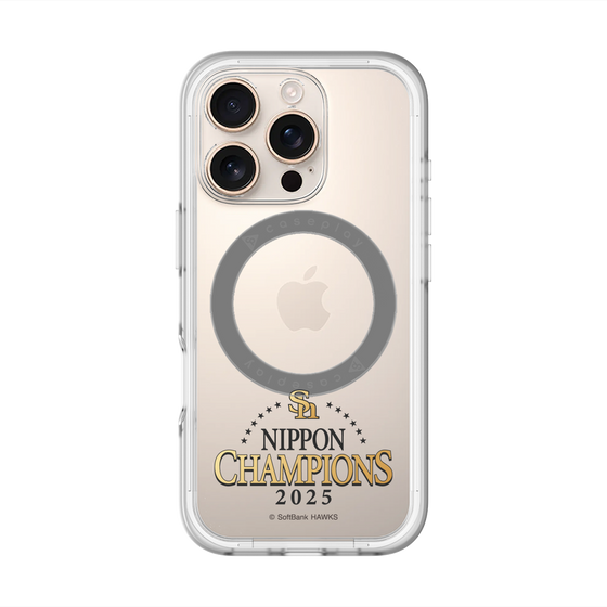 スリムプロテクションプレミアムケース with MagSafe［ 福岡ソフトバンクホークス - NIPPON CHAMPIONS 2025 ロゴ - クリア ］