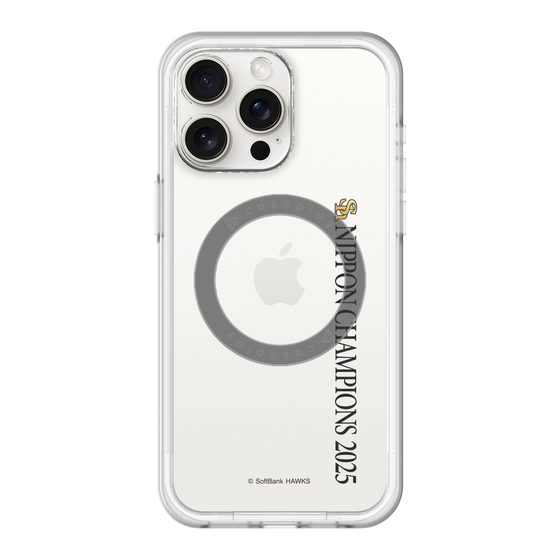 スリムプロテクションプレミアムケース with MagSafe［ 福岡ソフトバンクホークス - NIPPON CHAMPIONS 2025 ロゴ - 縦ロゴ ］