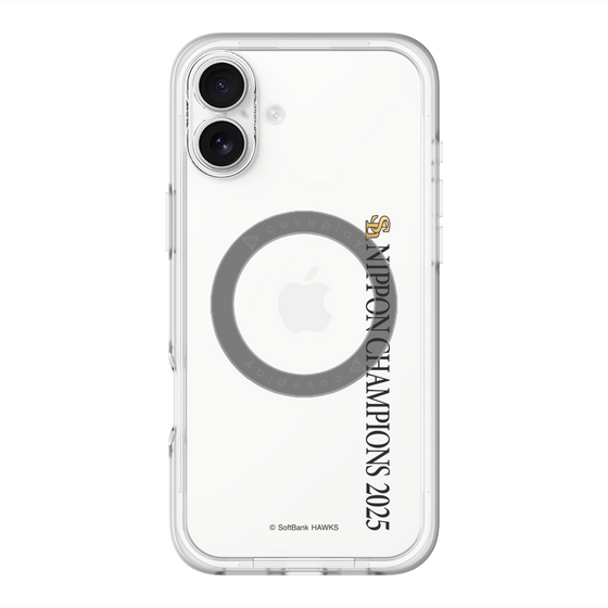 スリムプロテクションプレミアムケース with MagSafe［ 福岡ソフトバンクホークス - NIPPON CHAMPIONS 2025 ロゴ - 縦ロゴ ］