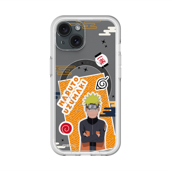 スリムプロテクションプレミアムケース with MagSafe［ NARUTO -ナルト- 疾風伝 - ステッカー - うずまきナルト ］