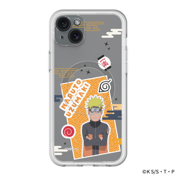 スリムプロテクションプレミアムケース with MagSafe［ NARUTO -ナルト- 疾風伝 - ステッカー - うずまきナルト ］
