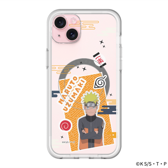 スリムプロテクションプレミアムケース with MagSafe［ NARUTO -ナルト- 疾風伝 - ステッカー - うずまきナルト ］