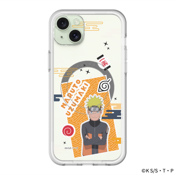 スリムプロテクションプレミアムケース with MagSafe［ NARUTO -ナルト- 疾風伝 - ステッカー - うずまきナルト ］