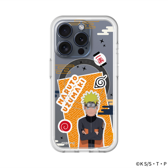 スリムプロテクションプレミアムケース with MagSafe［ NARUTO -ナルト- 疾風伝 - ステッカー - うずまきナルト ］