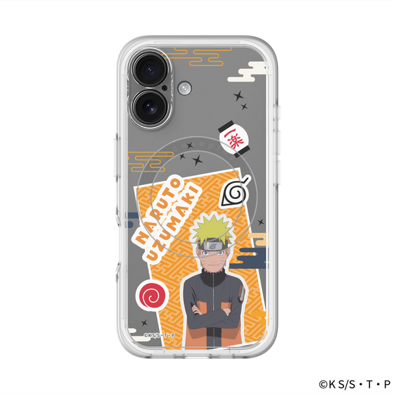 スリムプロテクションプレミアムケース with MagSafe［ NARUTO -ナルト- 疾風伝 - ステッカー - うずまきナルト ］