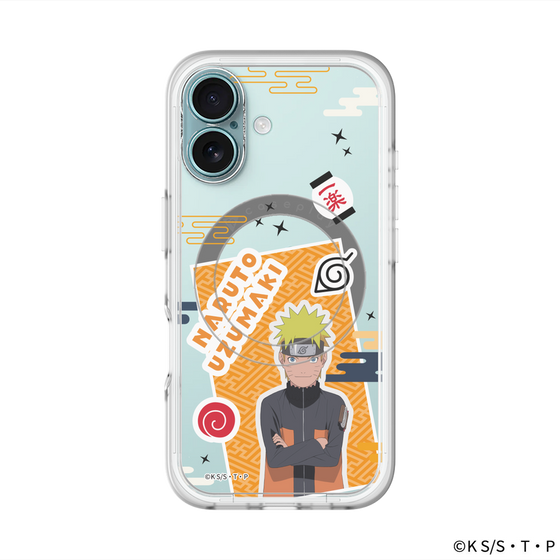 スリムプロテクションプレミアムケース with MagSafe［ NARUTO -ナルト- 疾風伝 - ステッカー - うずまきナルト ］