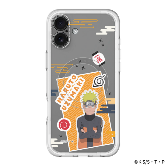 スリムプロテクションプレミアムケース with MagSafe［ NARUTO -ナルト- 疾風伝 - ステッカー - うずまきナルト ］