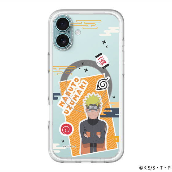 スリムプロテクションプレミアムケース with MagSafe［ NARUTO -ナルト- 疾風伝 - ステッカー - うずまきナルト ］