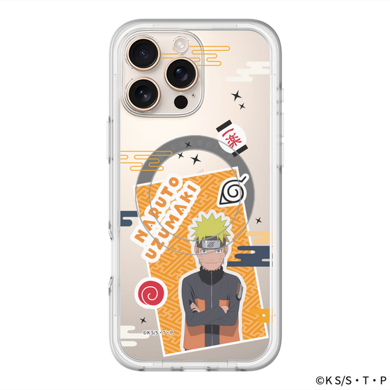 スリムプロテクションプレミアムケース with MagSafe［ NARUTO -ナルト- 疾風伝 - ステッカー - うずまきナルト ］