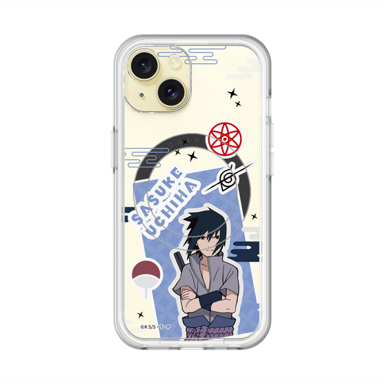 スリムプロテクションプレミアムケース with MagSafe［ NARUTO -ナルト- 疾風伝 - ステッカー - うちはサスケ ］