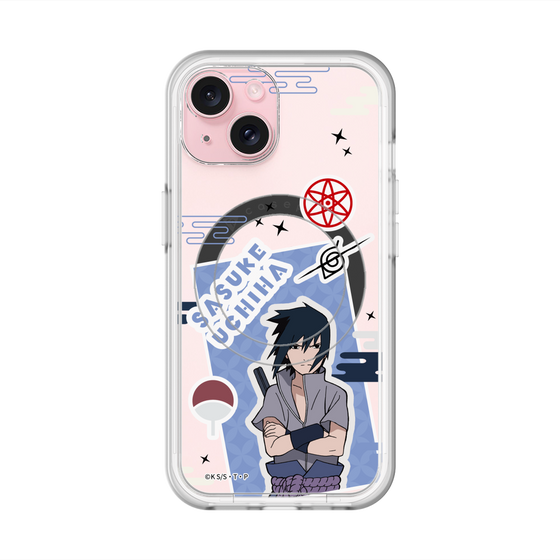 スリムプロテクションプレミアムケース with MagSafe［ NARUTO -ナルト- 疾風伝 - ステッカー - うちはサスケ ］