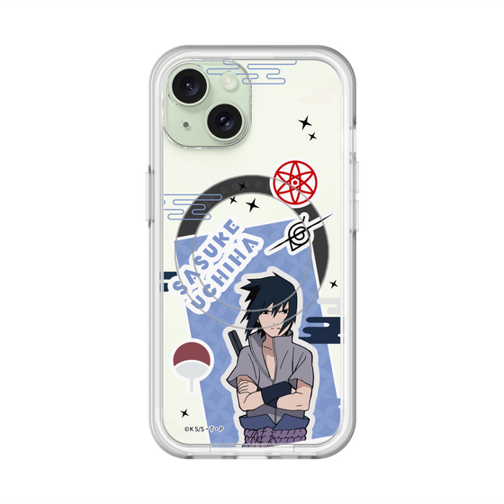 スリムプロテクションプレミアムケース with MagSafe［ NARUTO -ナルト- 疾風伝 - ステッカー - うちはサスケ ］