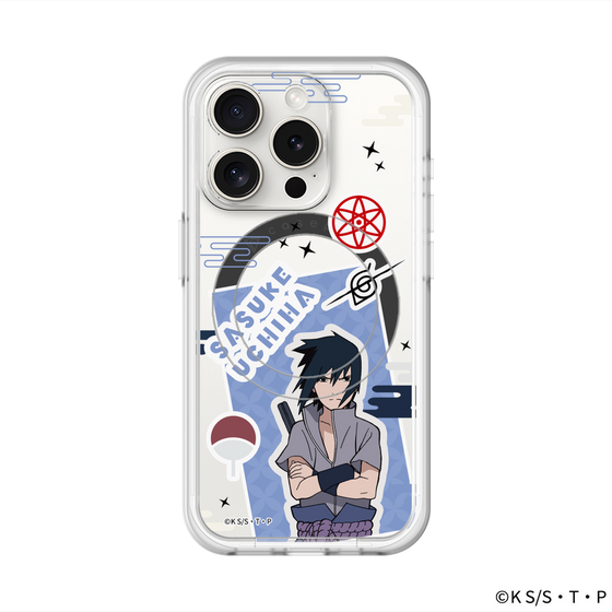 スリムプロテクションプレミアムケース with MagSafe［ NARUTO-ナルト- 疾風伝 - ステッカー - うちはサスケ ］