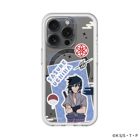 スリムプロテクションプレミアムケース with MagSafe［ NARUTO -ナルト- 疾風伝 - ステッカー - うちはサスケ ］