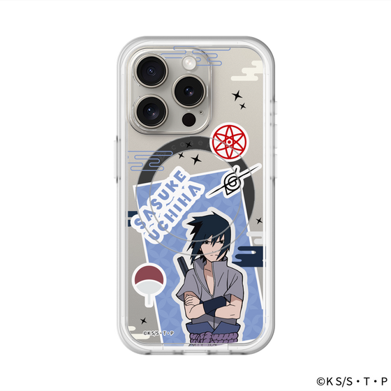 スリムプロテクションプレミアムケース with MagSafe［ NARUTO -ナルト- 疾風伝 - ステッカー - うちはサスケ ］
