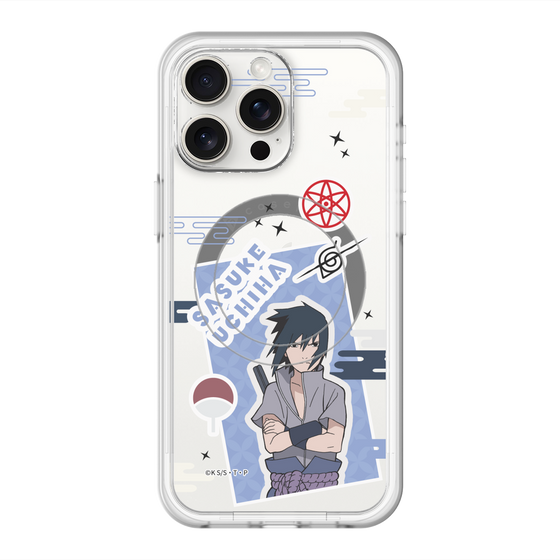スリムプロテクションプレミアムケース with MagSafe［ NARUTO -ナルト- 疾風伝 - ステッカー - うちはサスケ ］