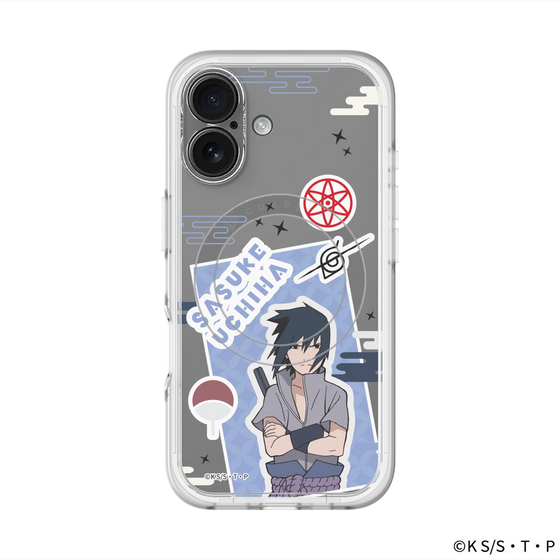 スリムプロテクションプレミアムケース with MagSafe［ NARUTO -ナルト- 疾風伝 - ステッカー - うちはサスケ ］