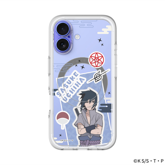 スリムプロテクションプレミアムケース with MagSafe［ NARUTO -ナルト- 疾風伝 - ステッカー - うちはサスケ ］