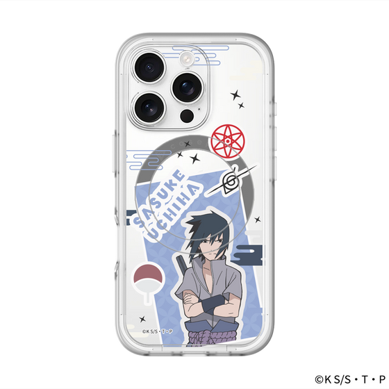 スリムプロテクションプレミアムケース with MagSafe［ NARUTO-ナルト- 疾風伝 - ステッカー - うちはサスケ ］