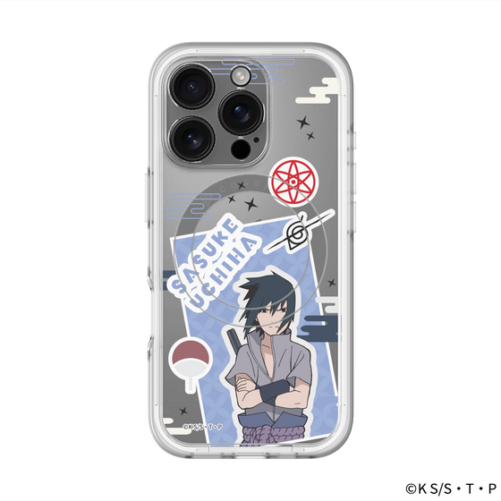 スリムプロテクションプレミアムケース with MagSafe［ NARUTO -ナルト- 疾風伝 - ステッカー - うちはサスケ ］