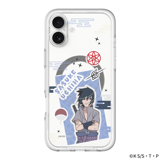 スリムプロテクションプレミアムケース with MagSafe［ NARUTO-ナルト- 疾風伝 - ステッカー - うちはサスケ ］