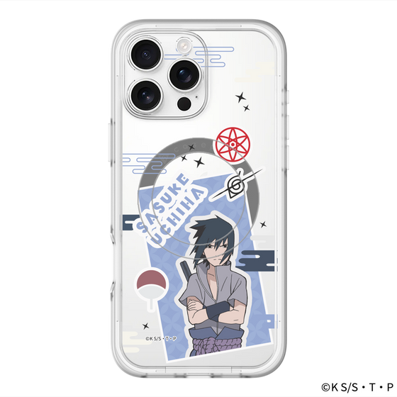 スリムプロテクションプレミアムケース with MagSafe［ NARUTO-ナルト- 疾風伝 - ステッカー - うちはサスケ ］