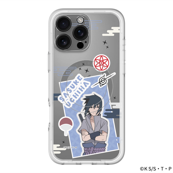スリムプロテクションプレミアムケース with MagSafe［ NARUTO -ナルト- 疾風伝 - ステッカー - うちはサスケ ］