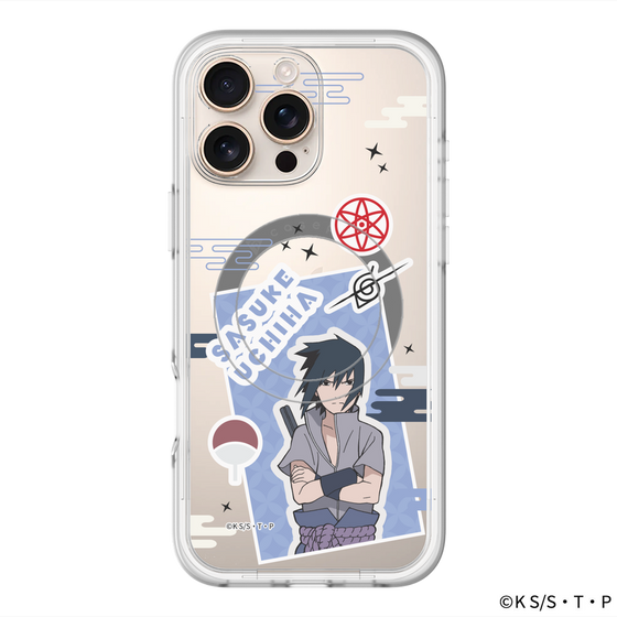 スリムプロテクションプレミアムケース with MagSafe［ NARUTO -ナルト- 疾風伝 - ステッカー - うちはサスケ ］