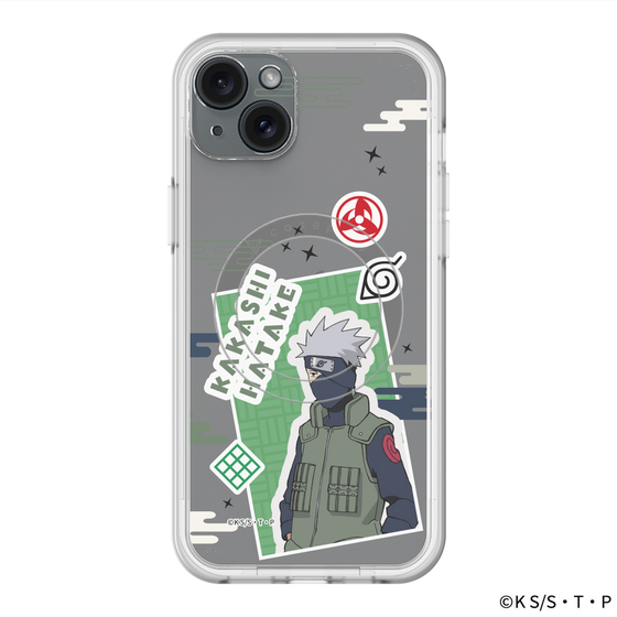 スリムプロテクションプレミアムケース with MagSafe［ NARUTO -ナルト- 疾風伝 - ステッカー - はたけカカシ ］