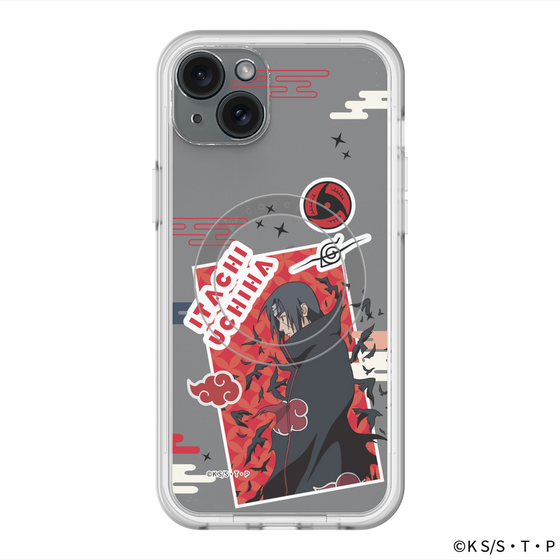 スリムプロテクションプレミアムケース with MagSafe［ NARUTO -ナルト- 疾風伝 - ステッカー - うちはイタチ ］