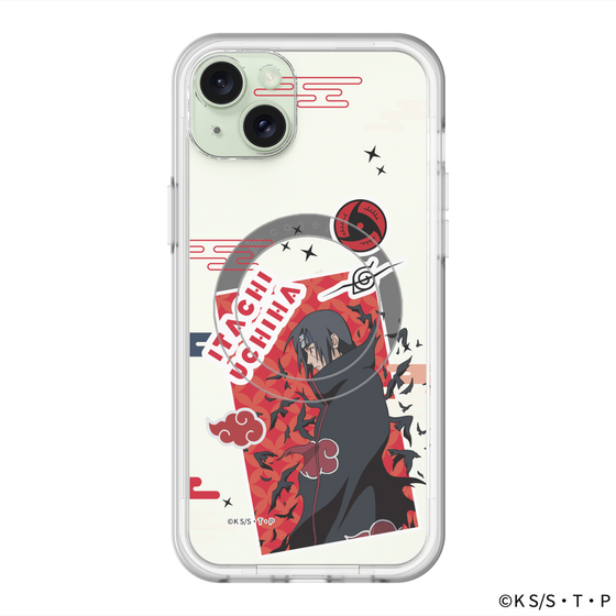 スリムプロテクションプレミアムケース with MagSafe［ NARUTO -ナルト- 疾風伝 - ステッカー - うちはイタチ ］