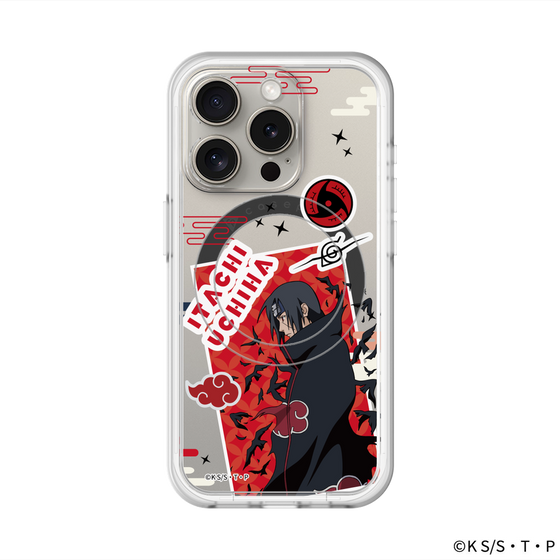 スリムプロテクションプレミアムケース with MagSafe［ NARUTO -ナルト- 疾風伝 - ステッカー - うちはイタチ ］