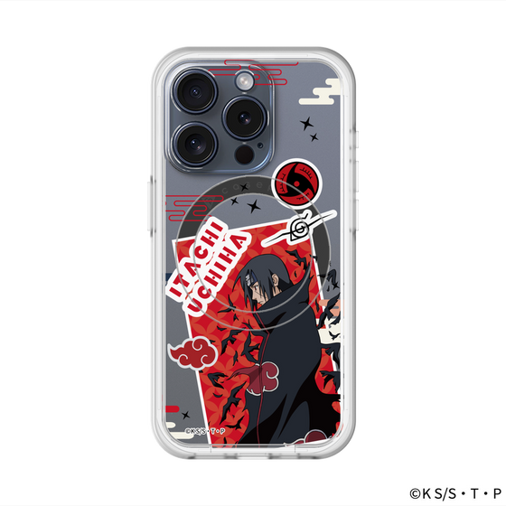 スリムプロテクションプレミアムケース with MagSafe［ NARUTO -ナルト- 疾風伝 - ステッカー - うちはイタチ ］