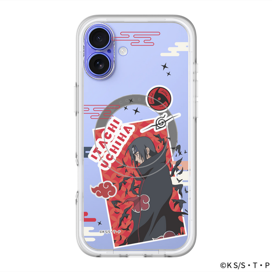 スリムプロテクションプレミアムケース with MagSafe［ NARUTO -ナルト- 疾風伝 - ステッカー - うちはイタチ ］