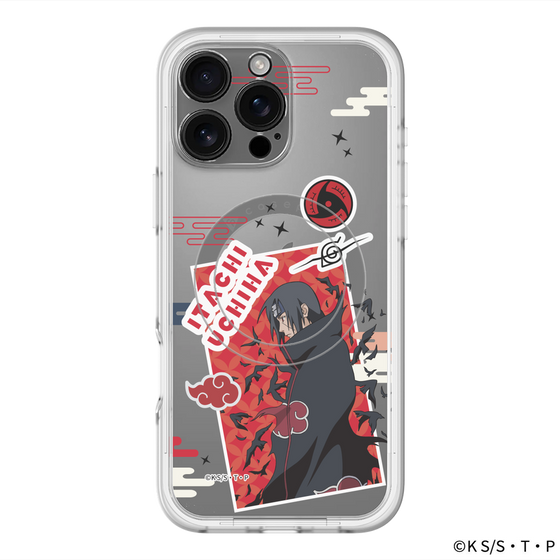 スリムプロテクションプレミアムケース with MagSafe［ NARUTO -ナルト- 疾風伝 - ステッカー - うちはイタチ ］