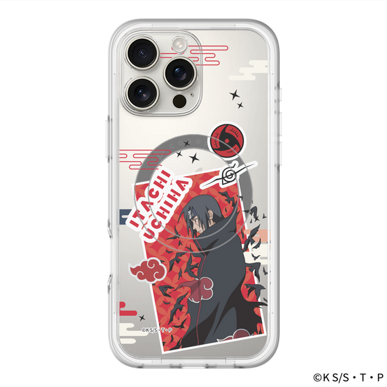 スリムプロテクションプレミアムケース with MagSafe［ NARUTO -ナルト- 疾風伝 - ステッカー - うちはイタチ ］