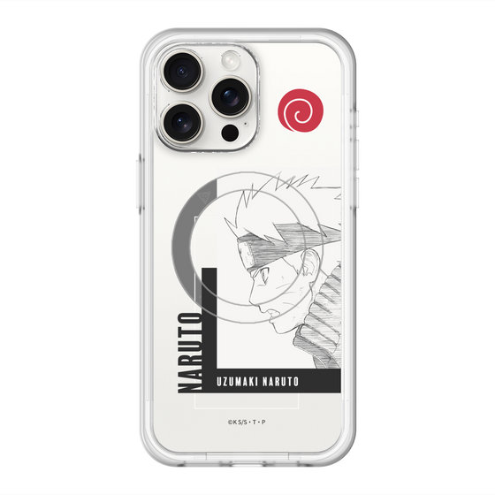 スリムプロテクションプレミアムケース with MagSafe［ NARUTO -ナルト- 疾風伝 - うずまきナルト - 線画 ］